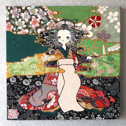 〈如蓮華在水 極彩色 杜松〉着物アート〈Nyorengezaisui Gokusaishiki TOSHO〉