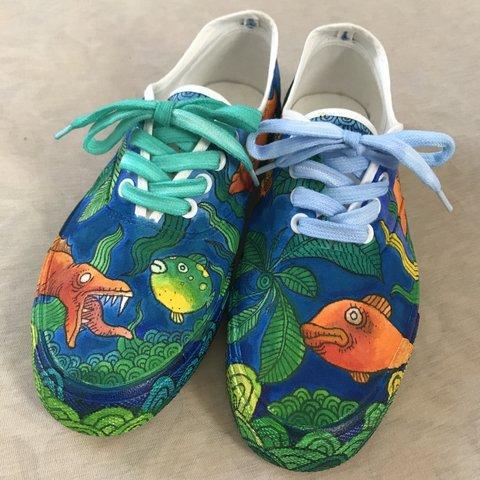 靴、青緑深海