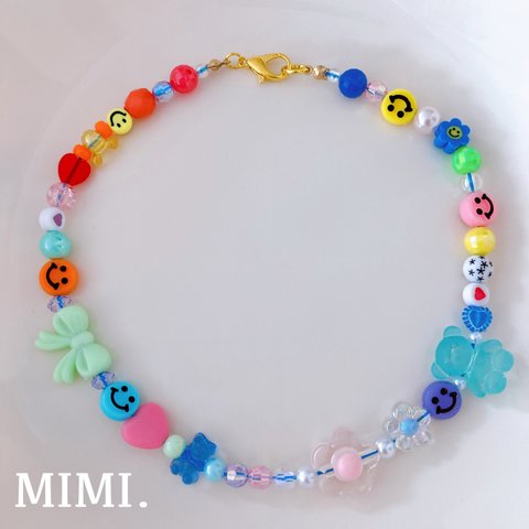 SALE✅キッズビーズチョーカー🧸🌼キッズビーズネックレス💚キッズアクセサリー🎀/MIMI. ⇝♡