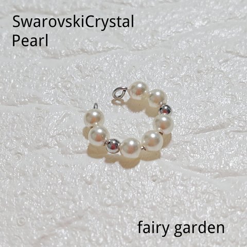 SwarovskiCrystal Pearl イヤーカフ　アレルギー対応