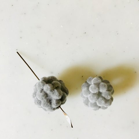Grey Velour Bubble Beads