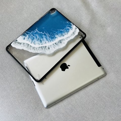 新作iPad air5ケース 10.9インチ 第5世代 第4世代  海　レジンアート　ブルー　カバー　タブレット　