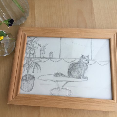 猫の鉛筆絵   