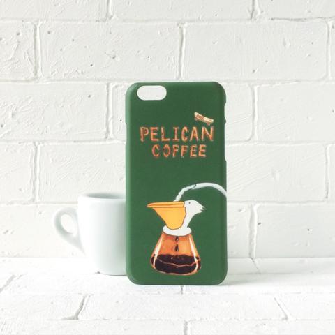 iPhone5〜X対応！iPhoneハードケース【Pelican coffee】ペリカン型のコーヒーメーカー⁉︎