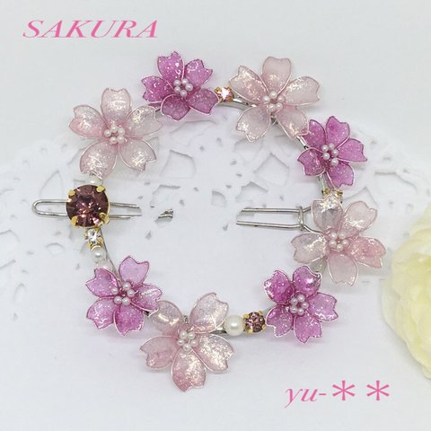 桜 リング ヘアピン シルバー