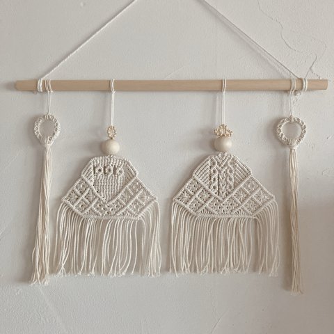 macrame Ohinasama tapestry マクラメ　お雛様　タペストリー