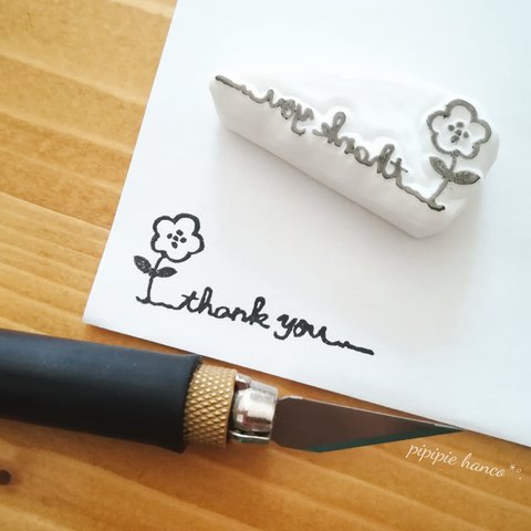 お花のTHANK YOUはんこ