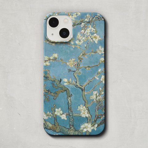 スマホケース / フィンセント・ファン・ゴッホ「花咲くアーモンドの木の枝 (1890)」 iPhone 全機種対応 ゴッホ 絵画 人気 レトロ