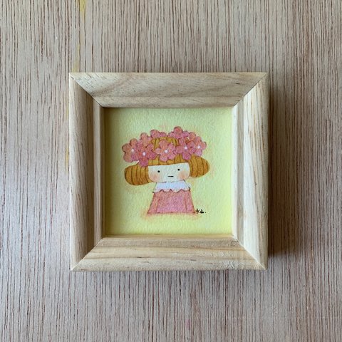 sold out「花飾り」ミニ額　キラキラ原画