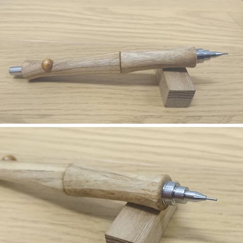 木軸シャープペンシル　PG-オーク  T-１　（オーク中間色）＝少し薄い茶色系　限定　限定品　木軸シャーペン　木製　オリジナル　PG-METAL350　カスタムシャーペン