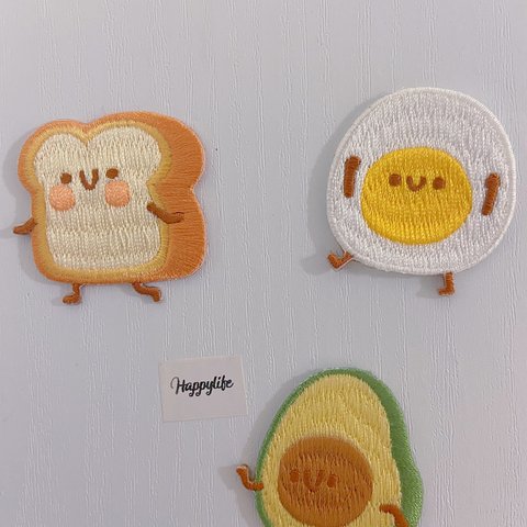 朝食三兄弟　刺繍アイロンワッペン