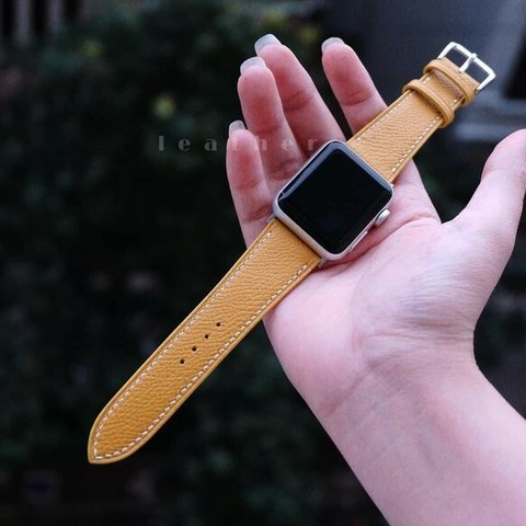 高級革使用のApple Watchベルト　時計ベルト カラーミックス　レザー　腕時計　革ベルト　皮　革