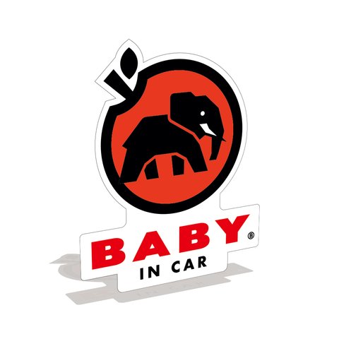 【マグネット】BABY IN CAR カーマグネット アウトドア 子象 ベビーインカー BABYINCAR