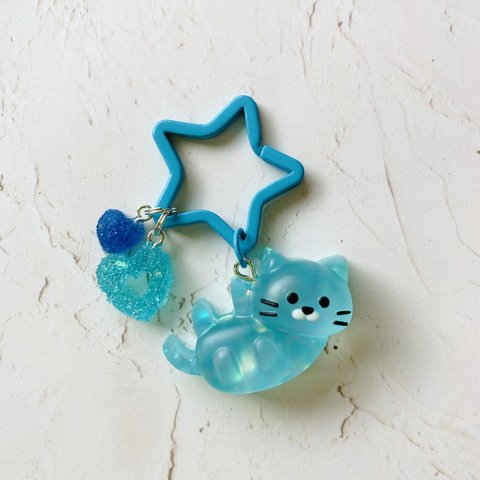 ごろにゃんこキーホルダー（blue）