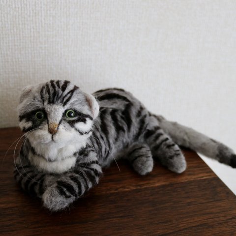 羊毛フェルト　猫🐈アメリカンショートヘア