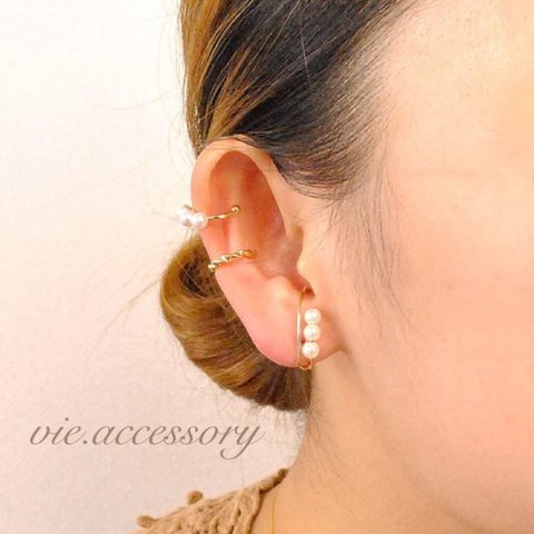 Perl Ear cuff 3点set