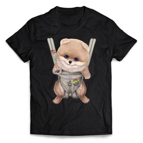 半袖Tシャツ クリーム ポメラニアン  いぬ 犬 抱っこ 抱っこ紐 by FOX REPUBLIC