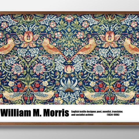 1-10283■ポスター　絵画　インテリア　A3サイズ　『ウィリアム・モリス』イラスト　アート　北欧