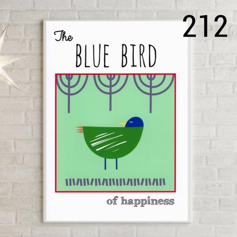 No.212.幸せの青い鳥　⭐️北欧ポスター　複数枚割引　ポスター インテリア 北欧雑貨  アート 写真