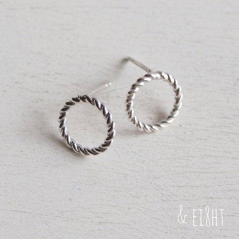 【受注制作】- Silver - Twisted Circleピアス（L）