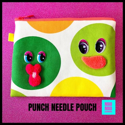 【パンチニードル×フラットポーチ F 】Punch Needle Flat Pouch F