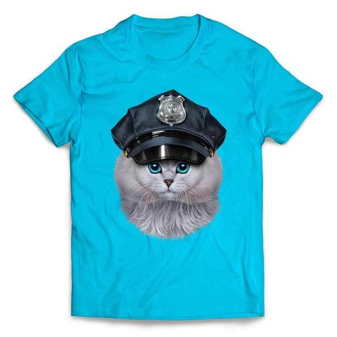 半袖Tシャツ 【ペルシャ猫 ねこ 警察官】 by FOX REPUBLIC