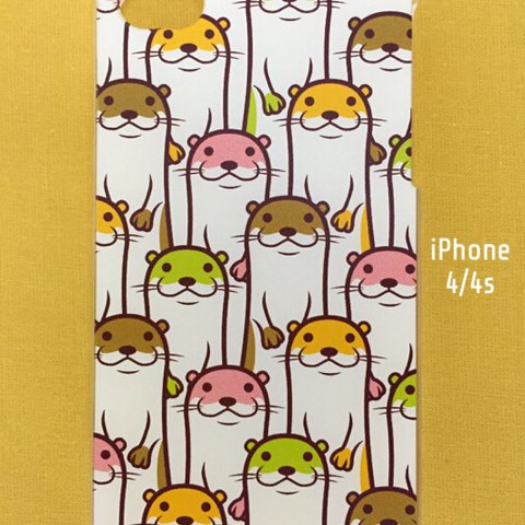 送料無料★iPhone4/4sケース カワウソ大群