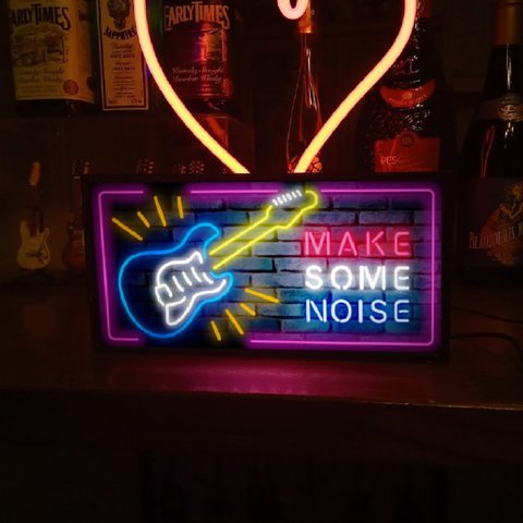 アメリカン ギター ストラト ライブ ミュージック make some noise 看板 置物 雑貨 LED2wayライトBOX