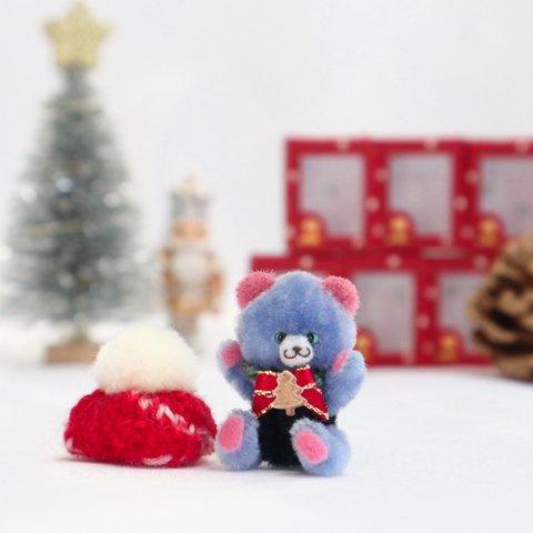 Proomy 箱入り冬の赤ちゃんクマさん ブルーピンク クリスマス ツリー ミニチュアテディベア 