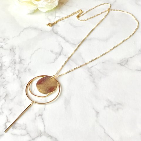 overlaps round  long necklace〜gold〜