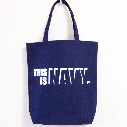 ★THIS IS NAVY.トートバッグ★ネイビー×ホワイト