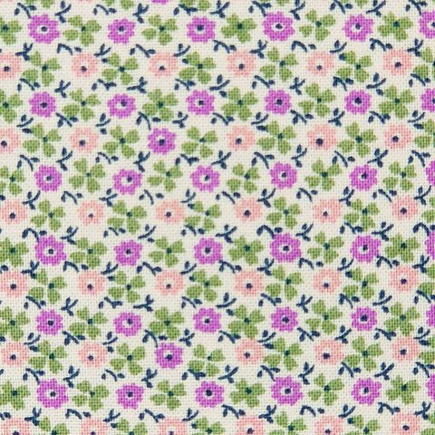 シーチング生地【50×110cm】 小花柄 花柄 小さい花 細かい ミニ ボタニカル 小物づくり ピンク 紫 パープル