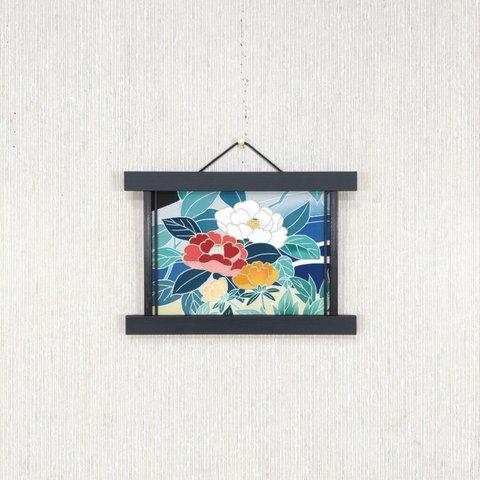 壁掛け　和風 かべ飾り　古布・牡丹　NO.32