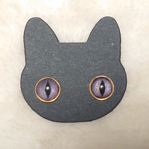 猫目ピアス(ΦωΦ)　金✨　8mm　ピンク