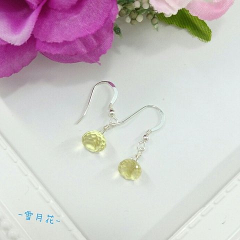  宝石質⭐️レモンクォーツ ピアス