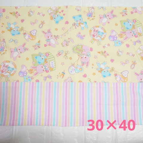 ランチョンマット☆黄色うさぎとくま☆30×40