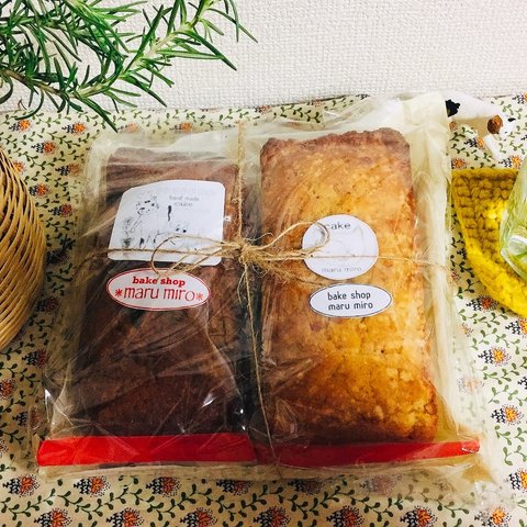 送料無料！フルーツケーキ、オレンジケーキ、２本セット