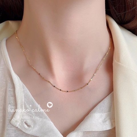 新作　シンプル　高品質　繊細　上品　人気　大人女子　チェーン　18k　ネックレス