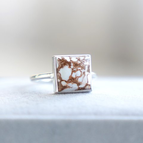 『Horse』Wild Horse Square RING / SV925 ≪送料無料≫ 天然石