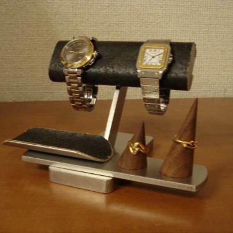 誕生日プレゼントに　腕時計　飾る　ブラック腕時計＆リングスタンド　受注販売　No.120816