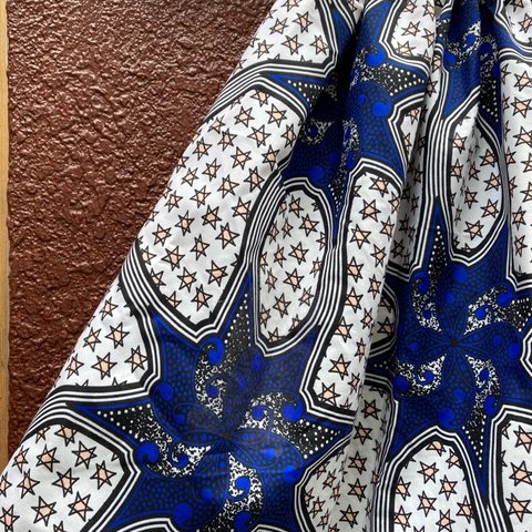 【着丈約75cm】⚠️難ありアフリカンスカート　ギャザースカート　アフリカ布　アフリカンバティック　アフリカンコットン