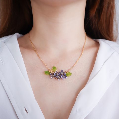 紫陽花のネックレス