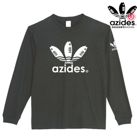 ［azides］袖プリント(小)ロンT アジデス長袖Tシャツ 