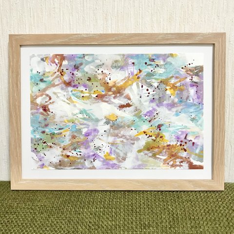 雪の降る街　絵画　原画　抽象画