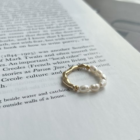 【SALE】pearl × metal ring
