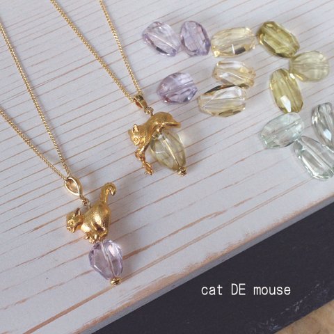 cat DE mouse マルチストーンペンダント≪タンブルカット≫≪ゴールド≫ 