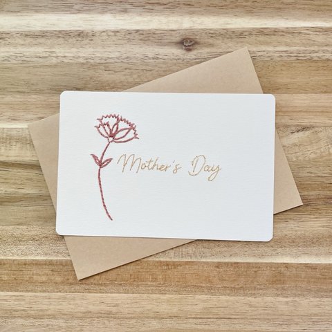 紙刺繍　母の日　Mother's day カード