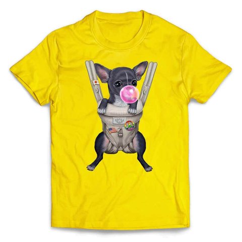 半袖Tシャツ ブルー チワワ いぬ 犬 抱っこ 抱っこ紐 ガム by FOX REPUBLIC