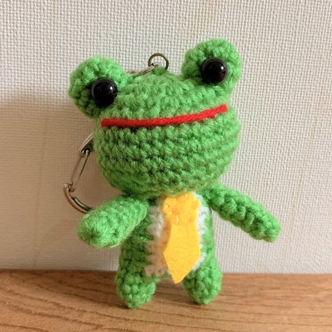 お父さんカエル🐸キーホルダー×ネクタイ(黄色)