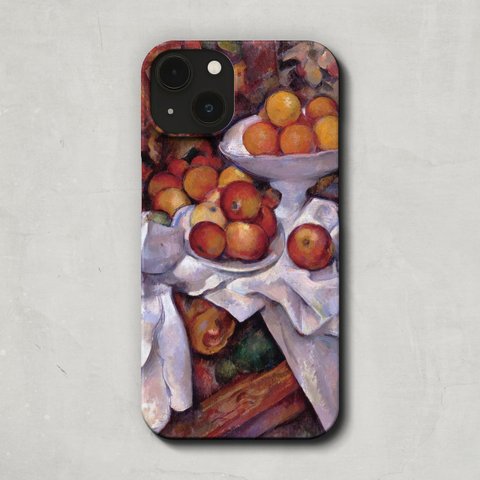 スマホケース / ポール セザンヌ「リンゴ と オレンジ」 iPhone 全機種対応 14 13 12 11 SE Pro Max Plus mini フルーツ 果物 おもしろ アート 絵画 個性的
